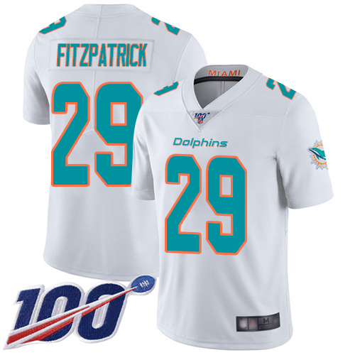 Nike Miami Dolphins #29 Minkah Fitzpatrick White Youth Stitched NFL 100th Season Vapor Limited Jersey->youth nfl jersey->Youth Jersey